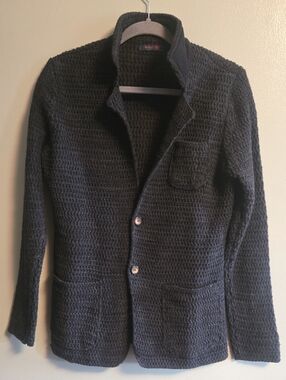 RNT23 Ron Tomson Men's Textured Knit Button-Jacket Cardigan Sz M (EU 48, US 38)